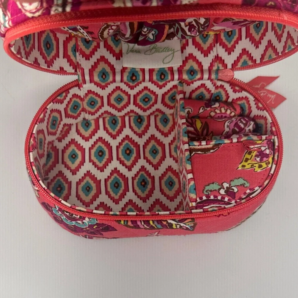 Vera Bradley Pink/Coral Paisley Hard Zippered Travel Jewelry Box